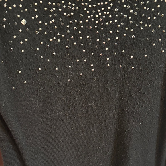 Chic Black Long Sleeve Dress with Studded Accents - Picture 2 of 4